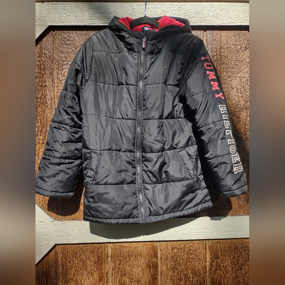 Tommy Hilfiger Black Hooded Winter Puffer Coat Boys XL